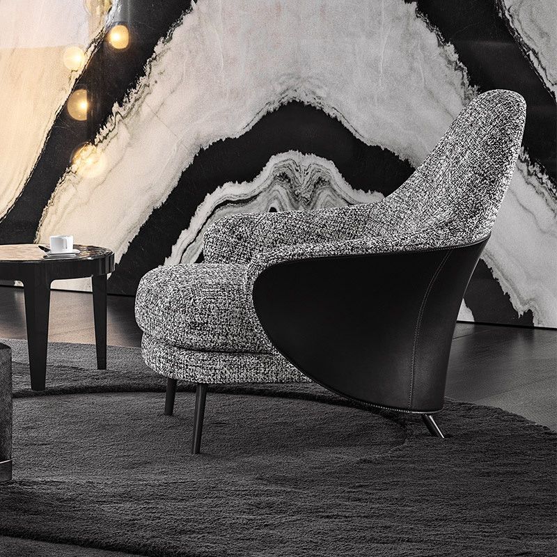 Basic Four Legs Lounge Chair Contemporary Solid Color Accent Armchair