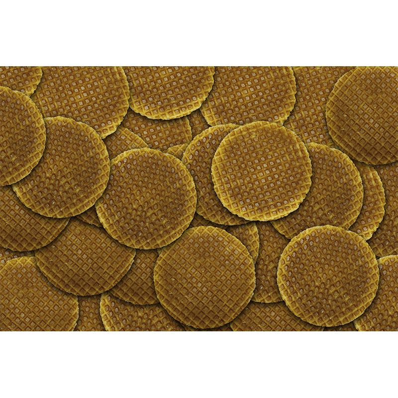 Delicious Waffle Wall Murals Moisture Resistant Wall Decor for Cake Shop