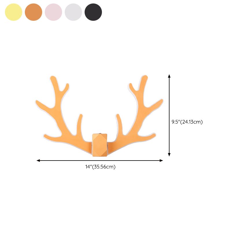 2-Light Antler Sconce Modern Metal Sconce Light Fixture for Bedroom