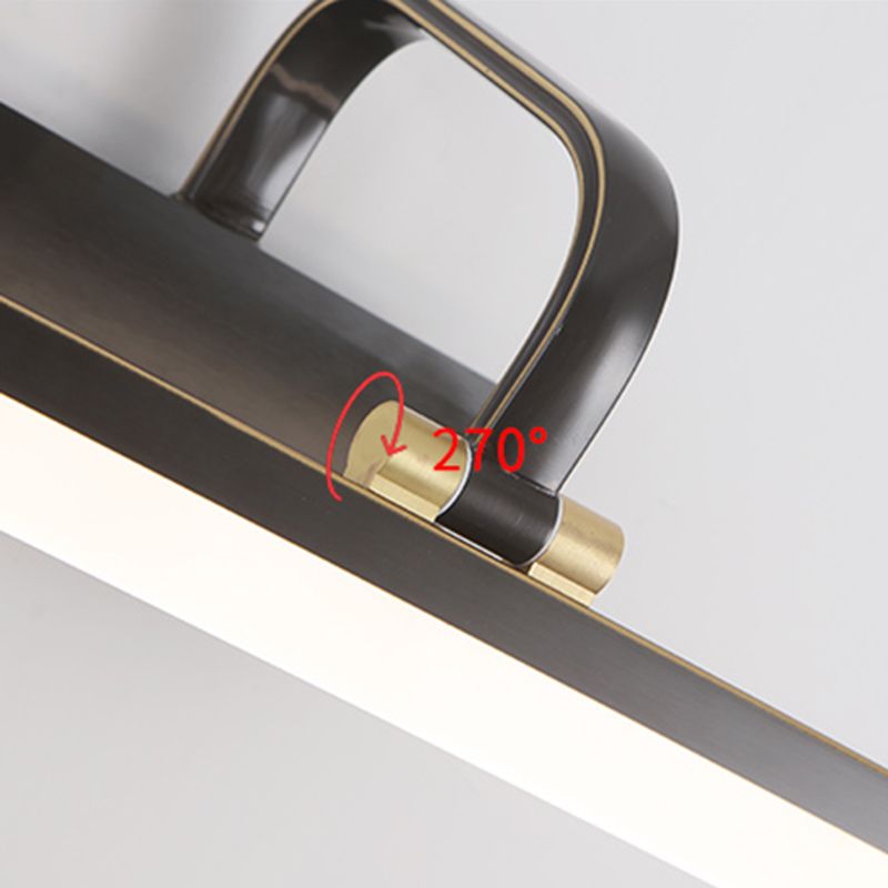 Linear Shape Contemporary Style Vanity Light Metal 1 Light LED Mirror Light for Bathroom