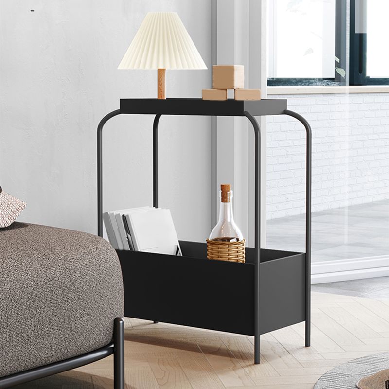 Mid-Century Rectangular Side Table 25.6" Tall 4 Legs End Table