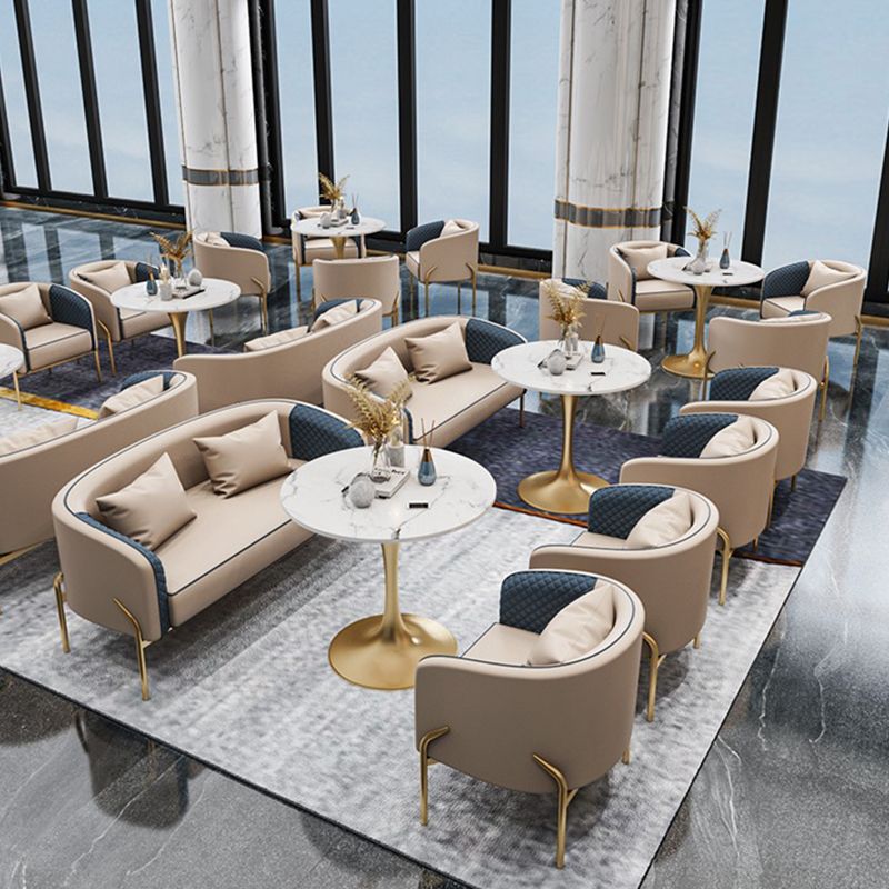 Round Sintered Stone White Dining Table Luxury Tulip Base Table for Dining Room