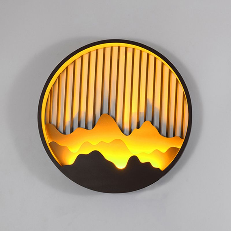 Circle Wall Sconce Contemporary Outdoor Wall Light Fixture for Courtyard