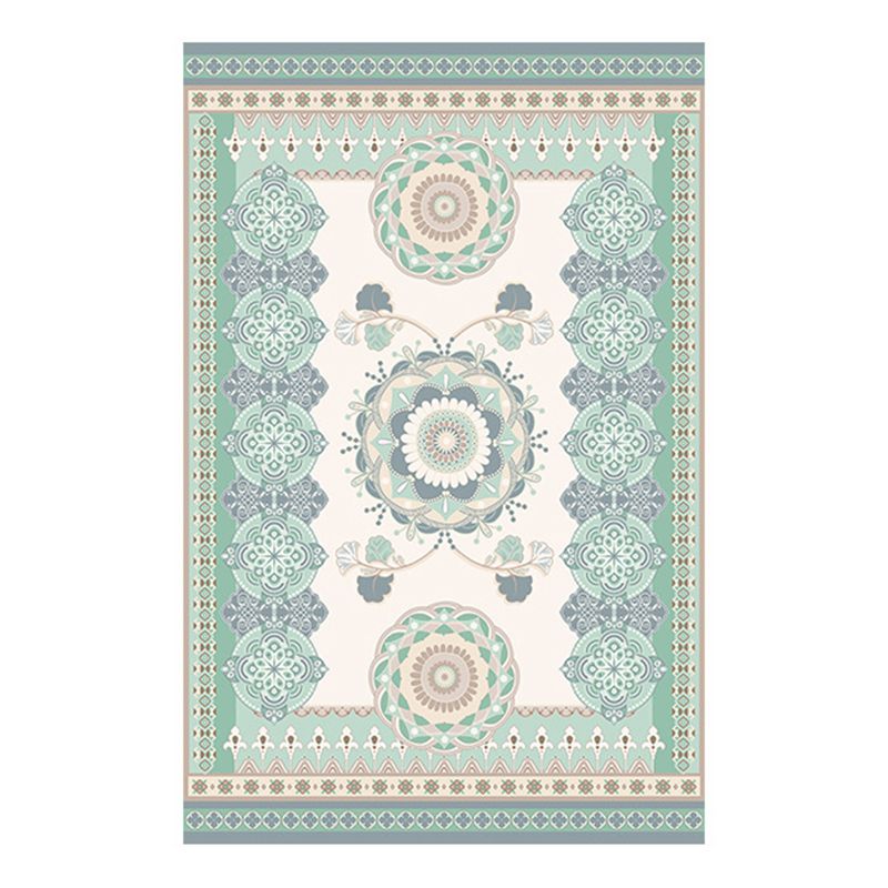Dark Orange Graphic Rug Polyester Retro Rug Washable Rug for Living Room