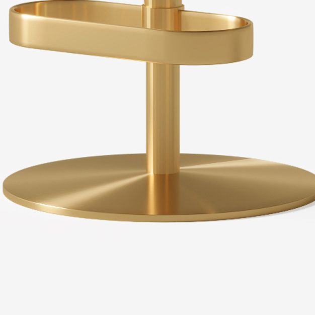 Contemporary Low Back Dining Stool Adjustable Height Bar Stool with Footrest