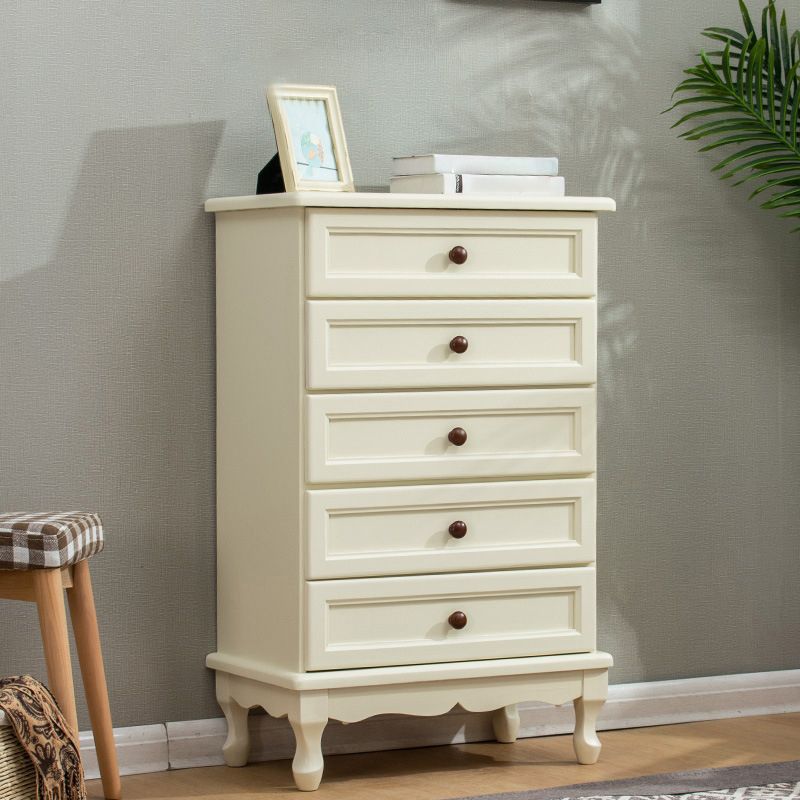 Mid-Century Modern Wood Accent Chest with Drawers Side Cabinet