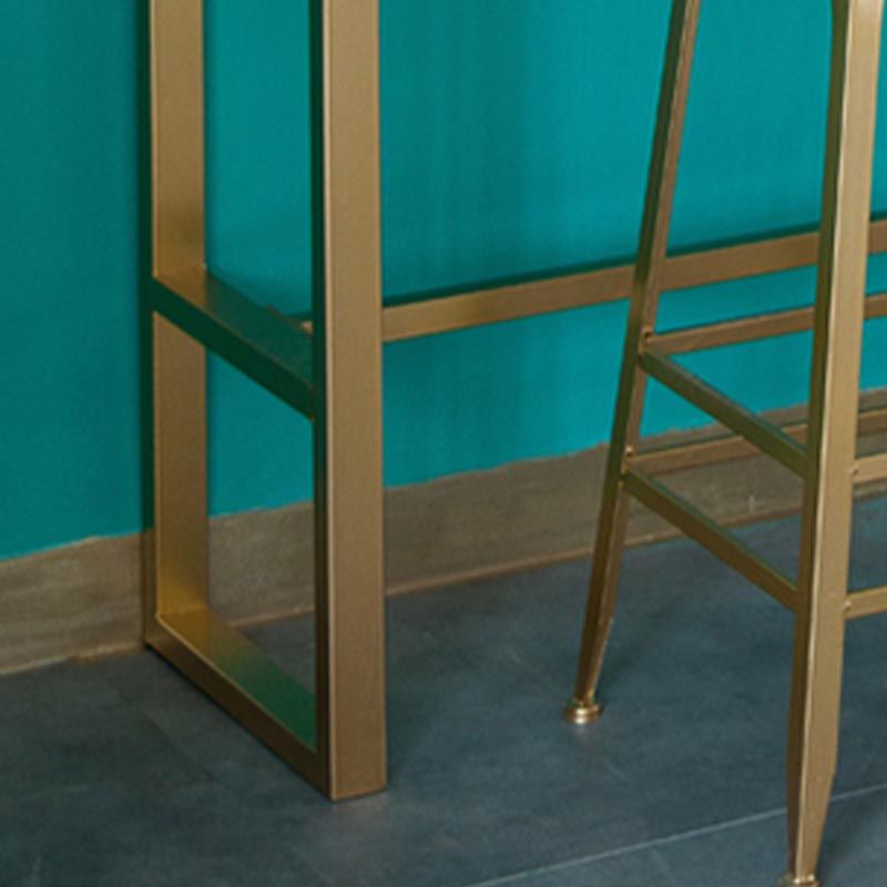 Glam Style Bar Table Gold Pedestal Pub Table for Living Room
