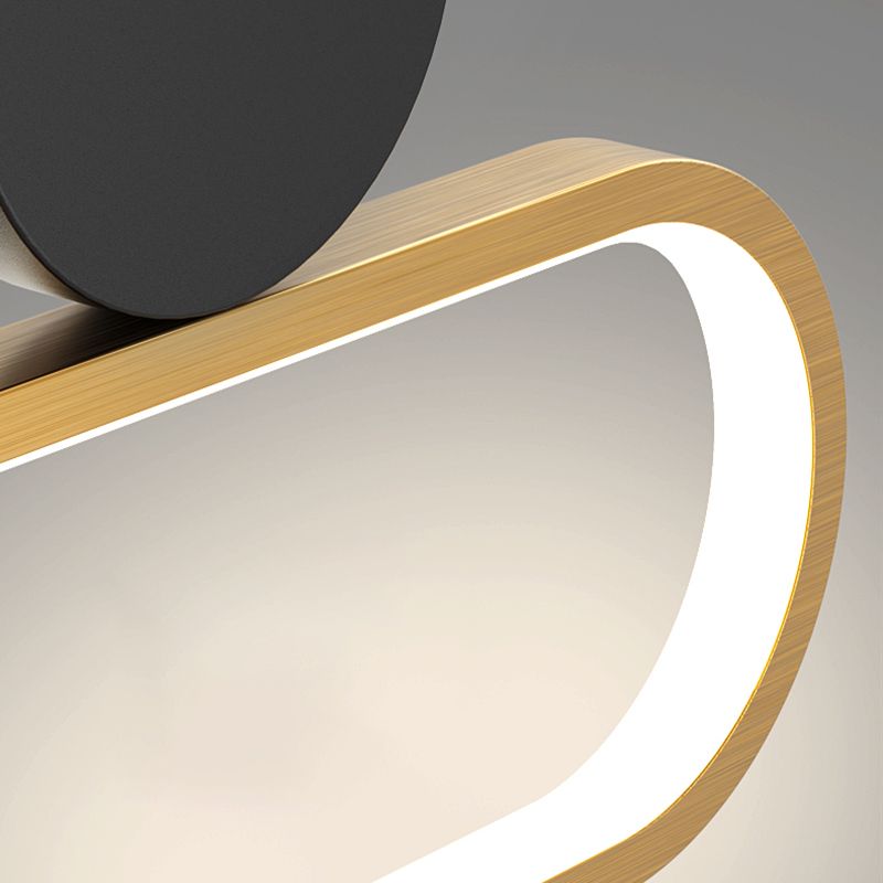 Luces de isla ovalada Modernismo Luz de la isla metal en oro para el comedor