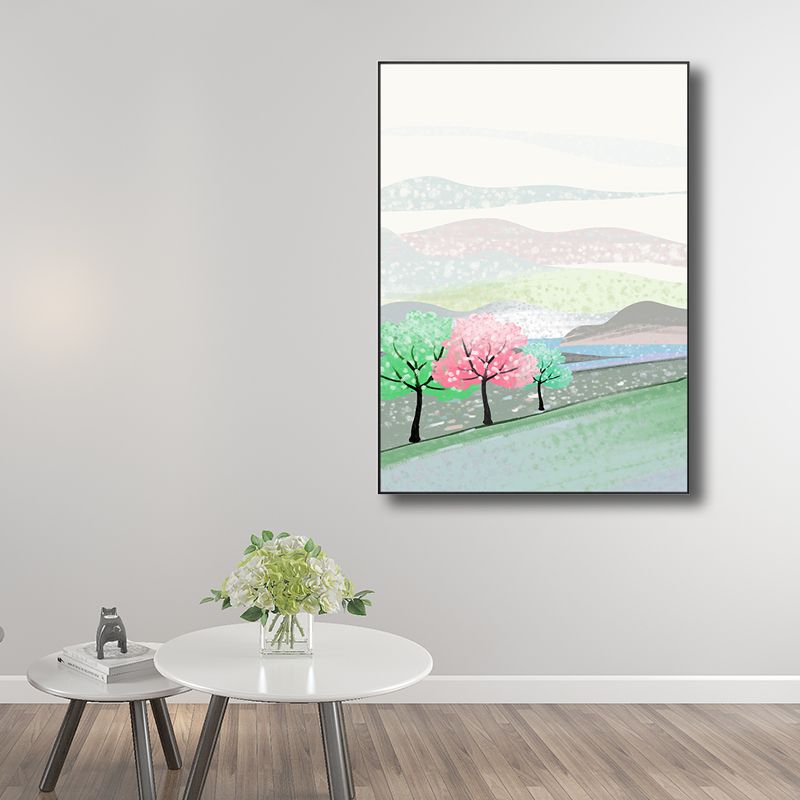 Quiet Natural Scenery Painting Pastel Color Canvas Wall Art Textured, Multiple Sizes