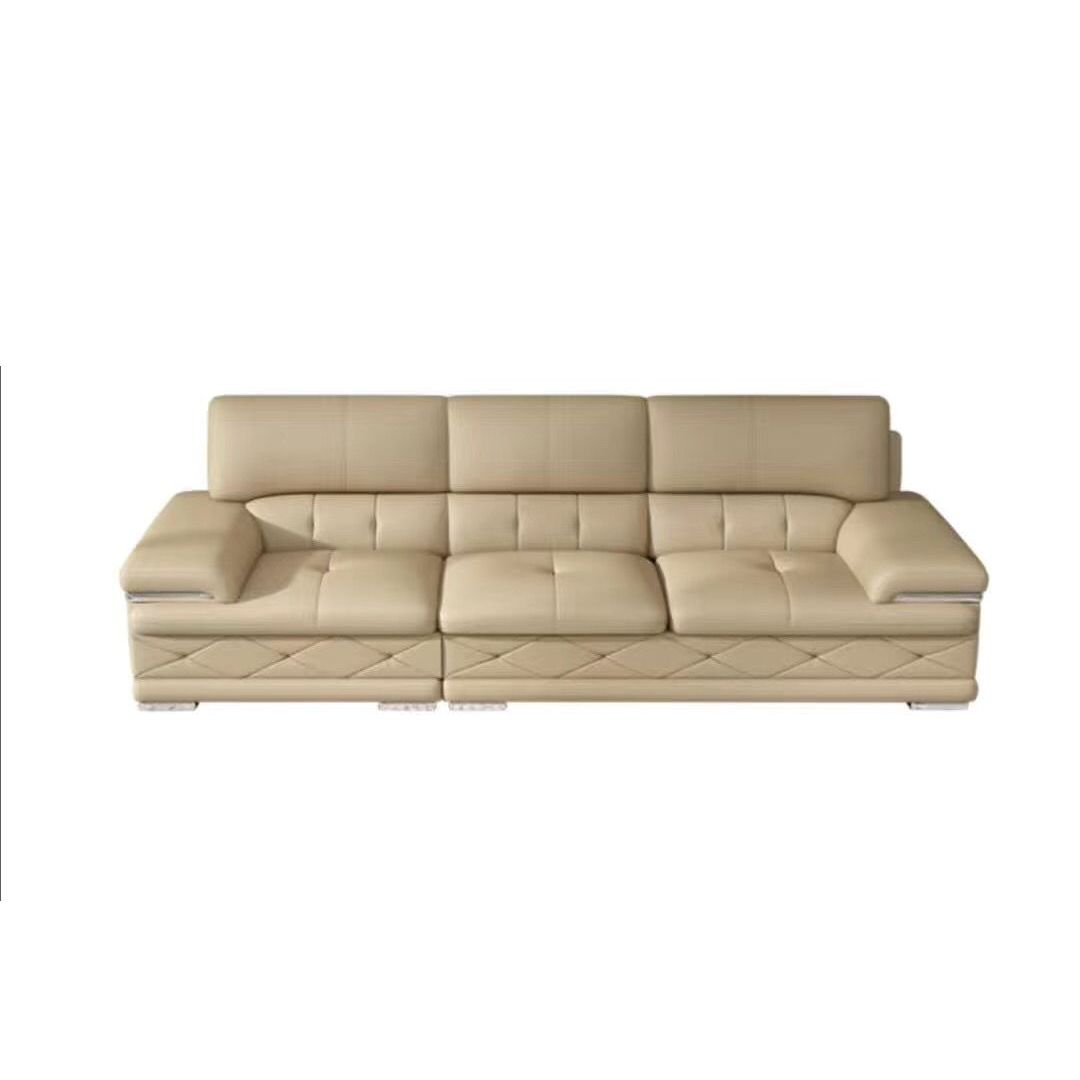 Genuine Leather Sofa & Chaise Modern Tufted Pillow Top Arm Sofa