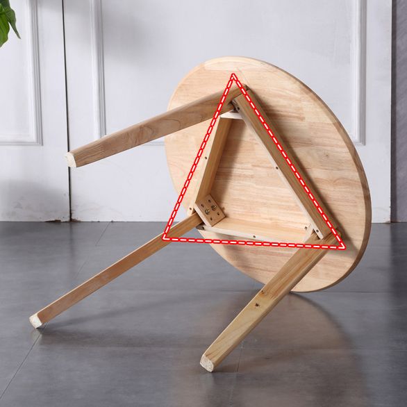 Modern Style Kitchen Dinette Set Solid Wood Top Dining Furniture Set with 3 Legs Base