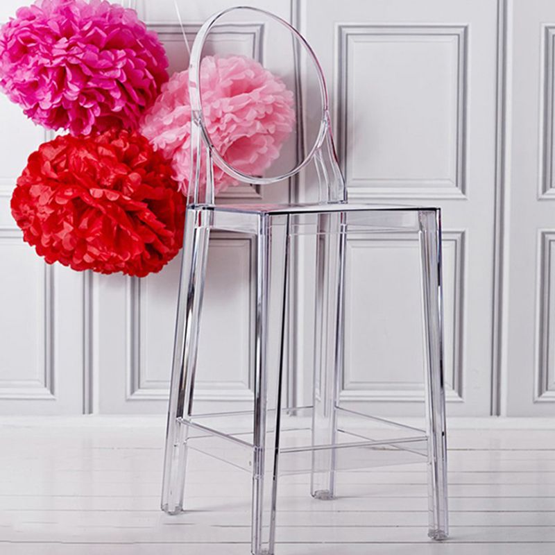 26-inch Height Barstool Modern Indoor Transparent Plastic Bar Stool