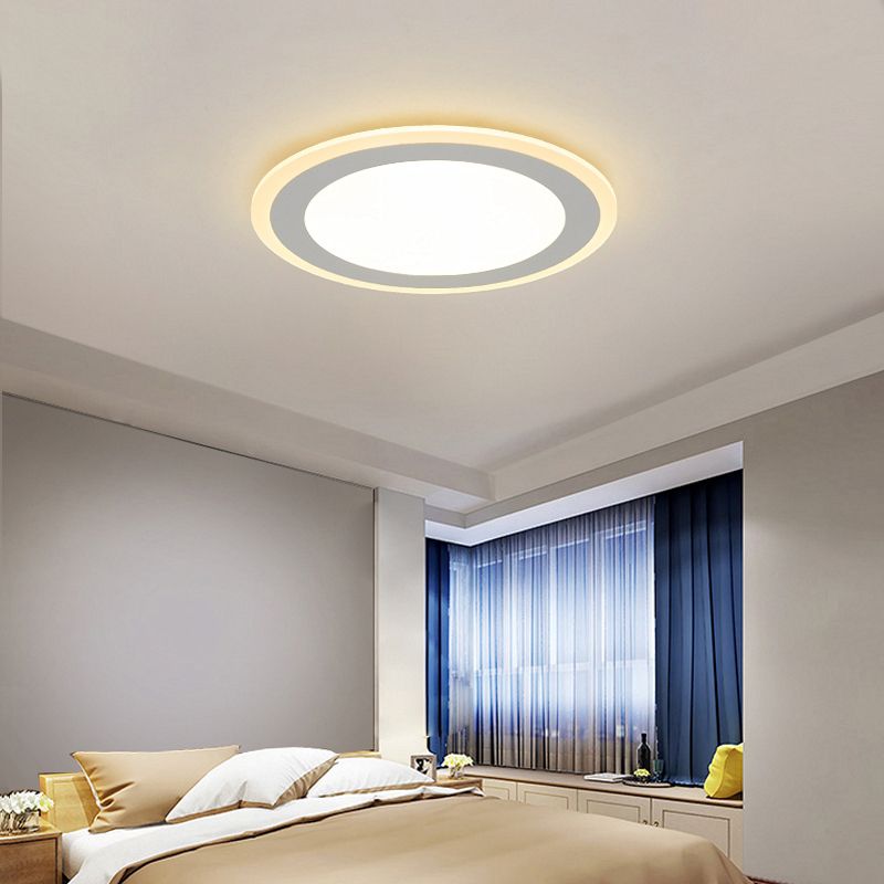 Acrylic Disk Flush Mount Ceiling Light Minimalist White LED Flush-Mount Light Fixture