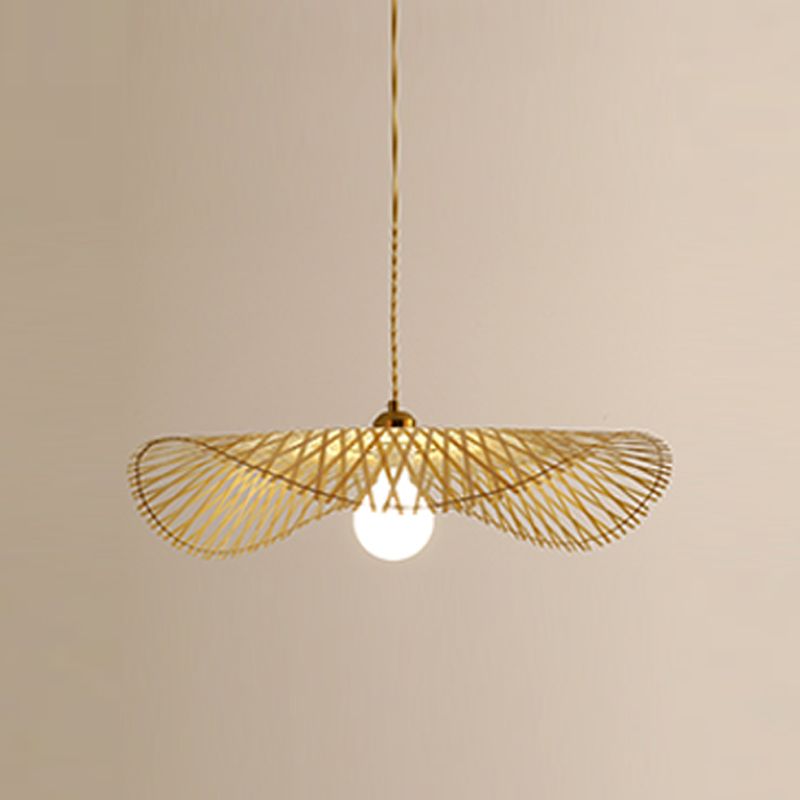 Lotus bladvormige hanglamp bamboe 1 kop hangende lamp armatuur voor theekamer