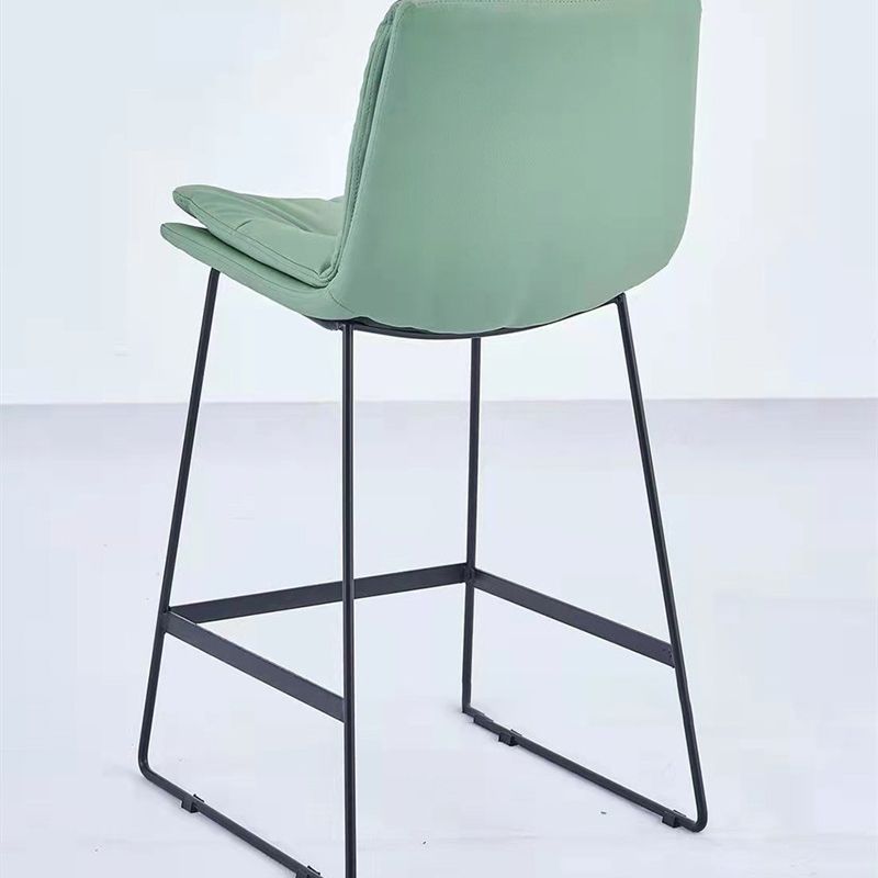 Glam Metal Counter Height Stool with Cushion Bar Stool for Indoor