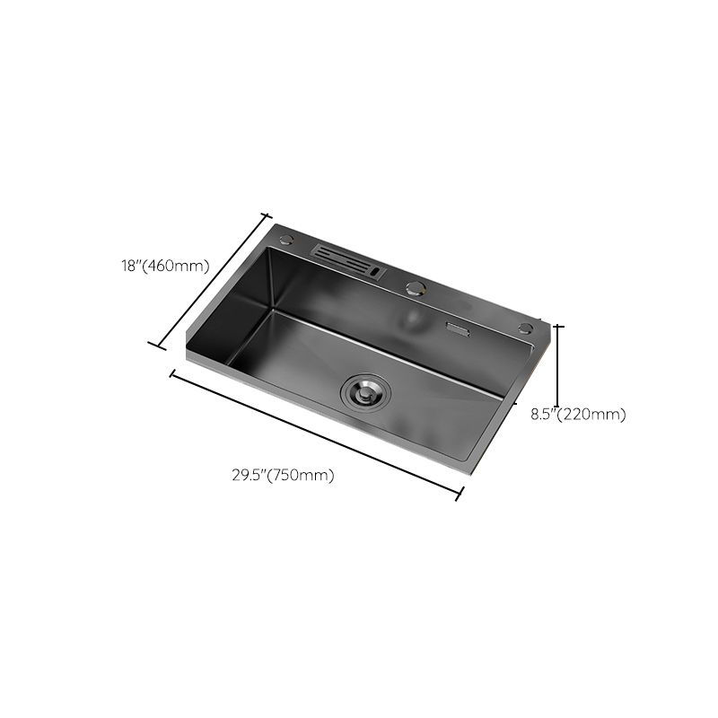 Soundproof Kitchen Sink Overflow Hole Design Kitchen Sink with Drain Assembly