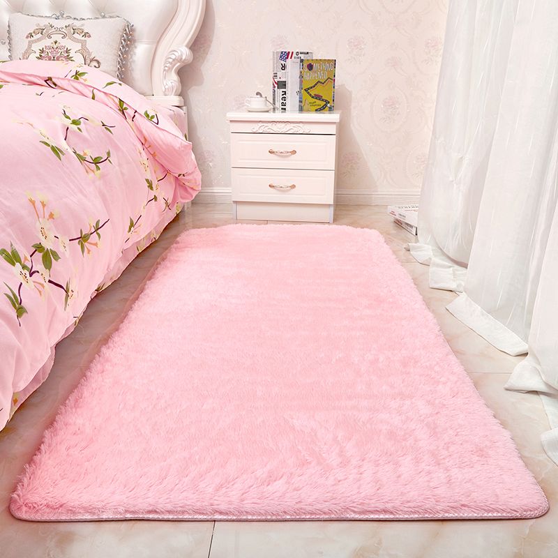 Calming Home Decoration Rug Solid Shag Carpet Polyester Pet Friendly Area Rug for Home Decoration