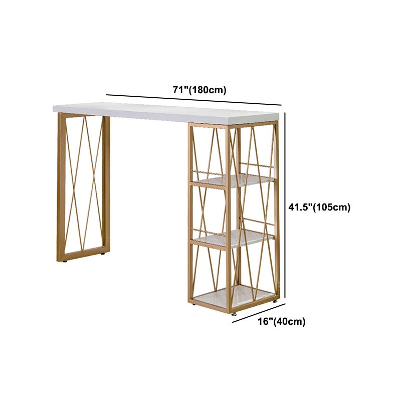 Glam Wood Bar Table Set 1/2/3 Pieces Rectangular Counter Set for Home