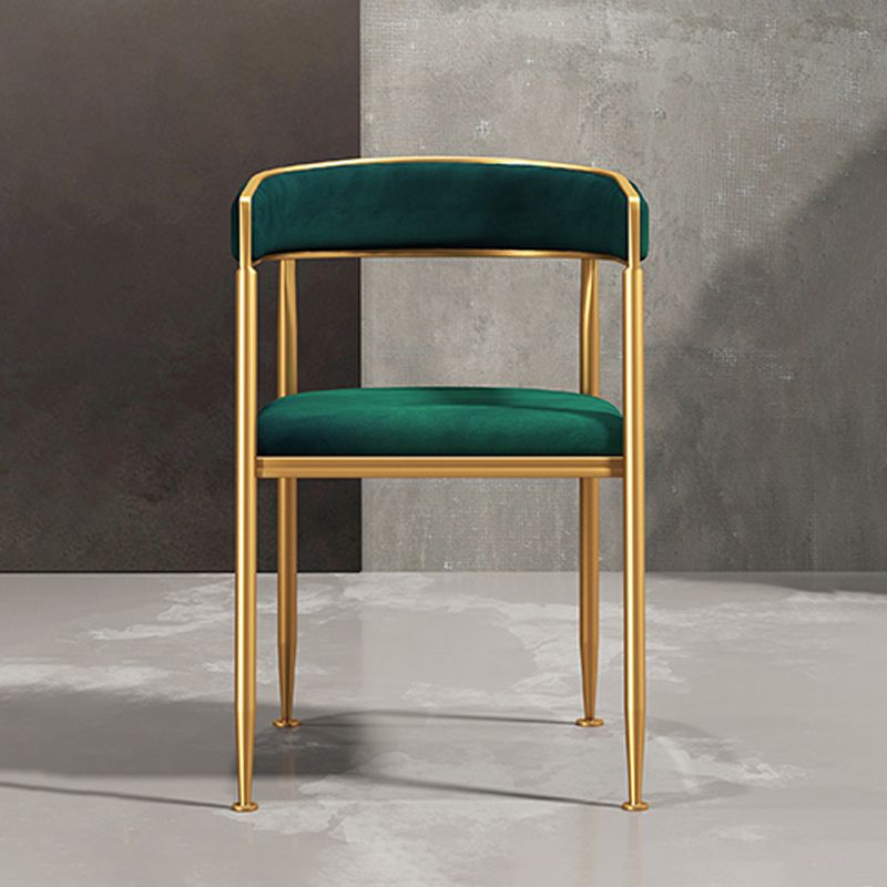 Glam Metal Armless Dining Chair Open Back Dining Side Chair for Home Use