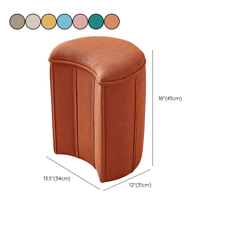 Solid Color Fabric Standard Stool Modern Simple Moon Upholstered Footstool