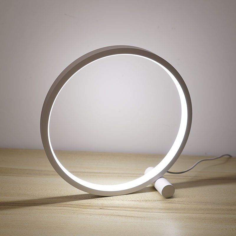 Lampada da tavolo notturna a forma di cerchio moderna 1 comodino leggero lampada