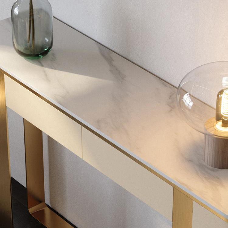 Glam Golden Console Accent Table Half Moon Console Sofa Table for Hall
