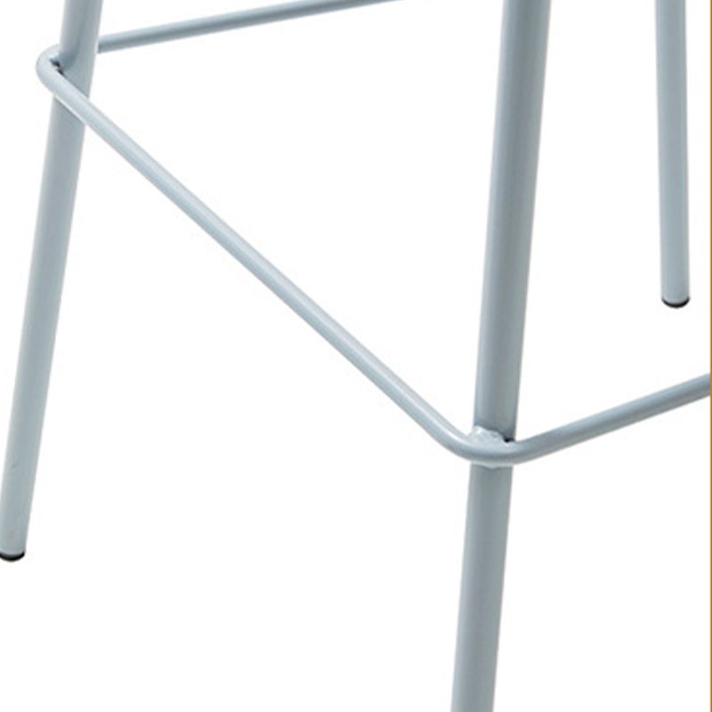 Contemporary Upholstered Low Back Plastic Bar Stools with Metal Base