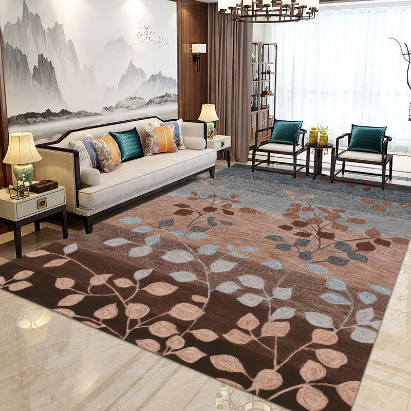 Modern Home Decorative Rug Multi Colored Geometry Area Rug Polypropylene Washable Stain Resistant Non-Slip Backing Rug
