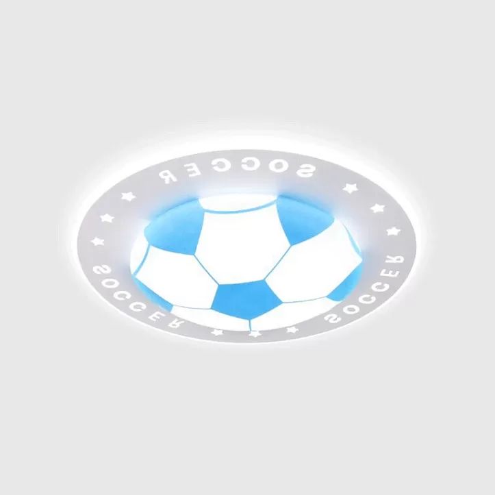 Acrylic Flat Football Flush Ceiling Light Study Room Kitchen Sport Stylish Ceiling Fixture