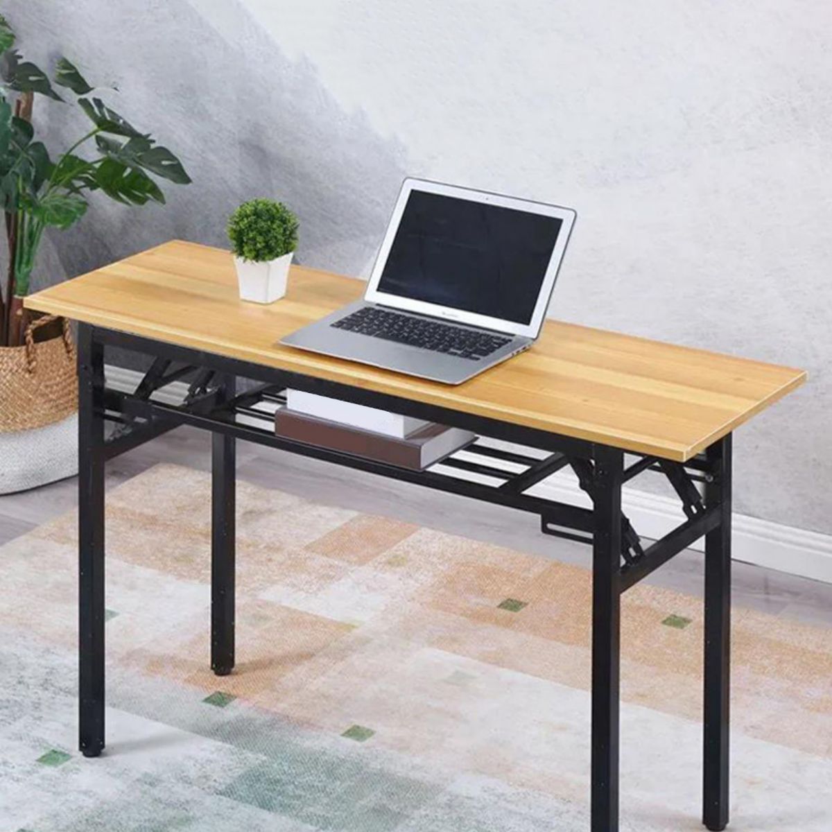 Foldable Writing Desk Contemporary Style Rectangular Dormitory Bedroom Desk