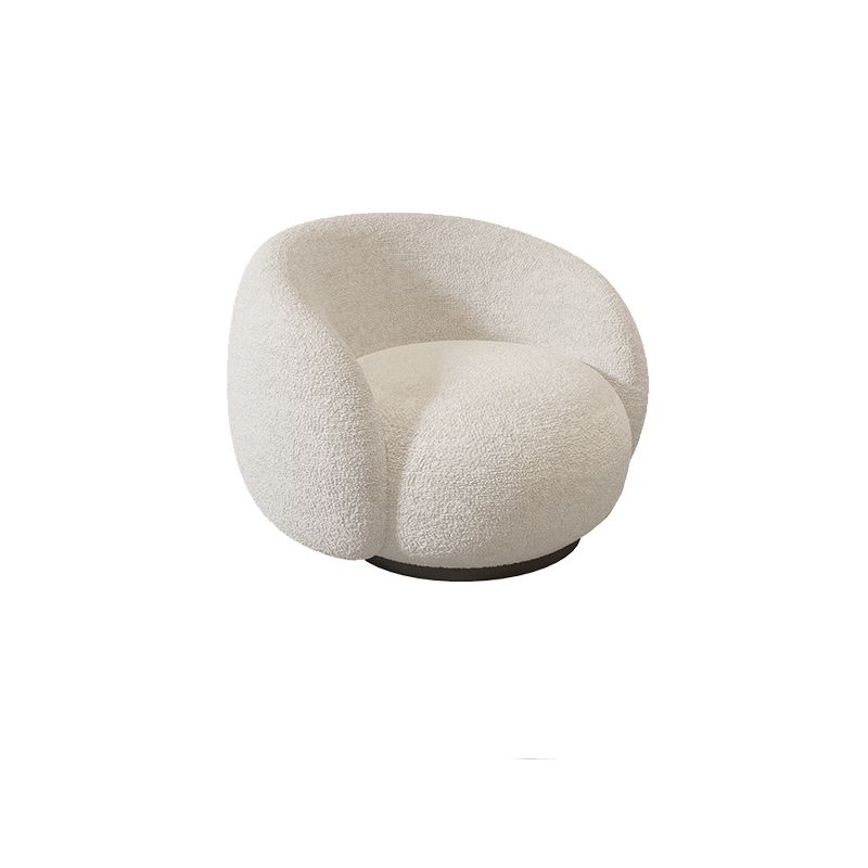 Contemporary White Wool Sofa with Tuxedo Arm and Black Base for Apartment