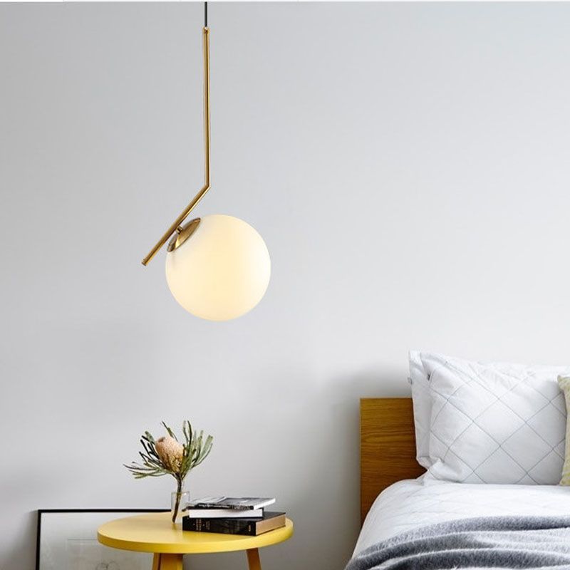 Weißes Glas Deckenleuchte Ding Room Schlafzimmer Ein leichtes modernes hängendes Licht
