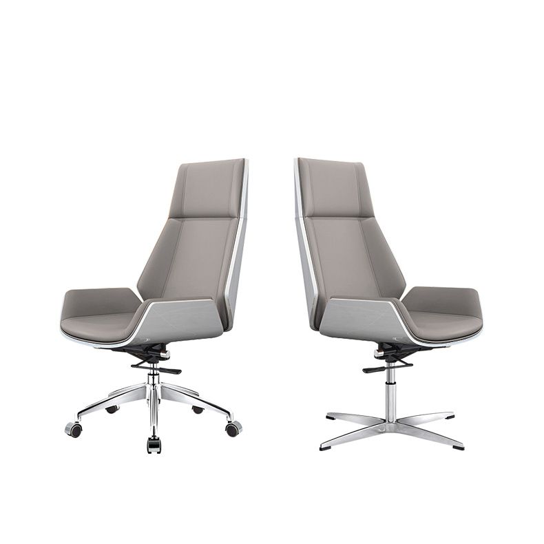 Chrome Metal Frame Modern Desk Chair with High Back Armless Executive Office Chair