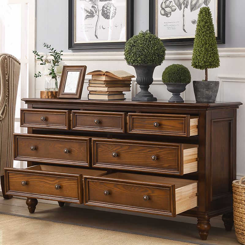Solid Wood Traditional Storage Chest Dresser with 3/4/5/6/7/8/9/10 Drawers
