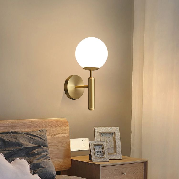 Ball Shaped Wall Sconce Lighting Minimalist Style Glass Wall Mount Light Fixture