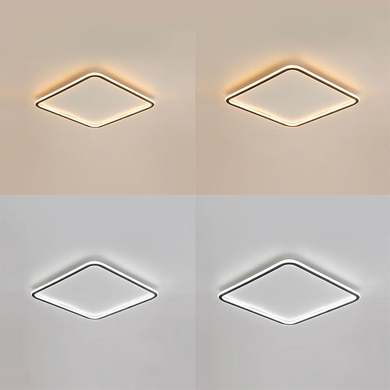 Square Flush Ceiling Light Minimalist LED Metal Close to Ceiling Lamp