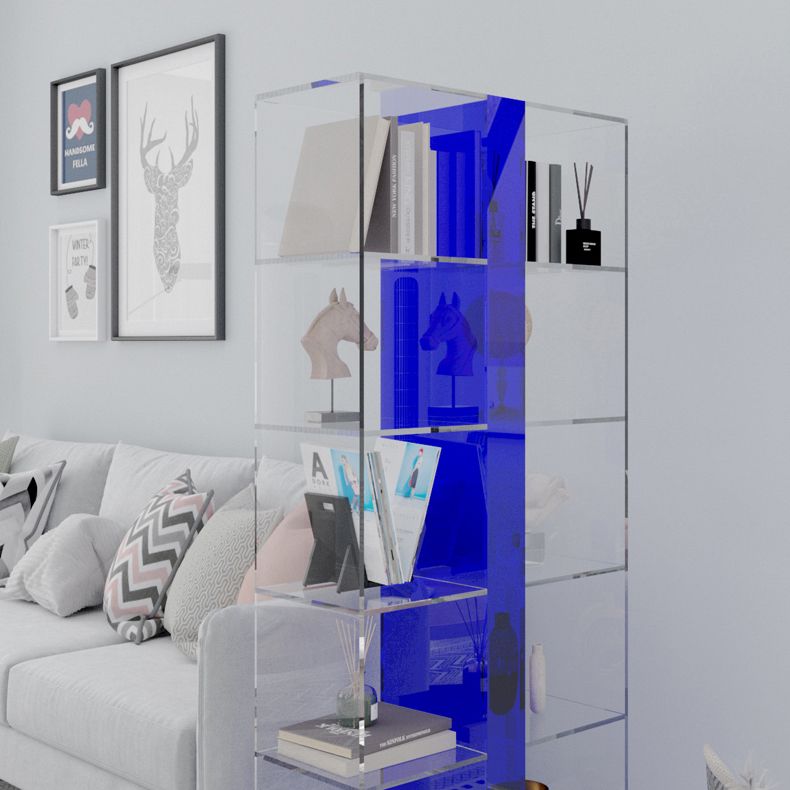Modern Style Open Back Bookshelf Acrylic Bookcase for Study Room