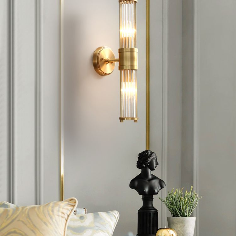 Gold Metal Wall Mount Lamp Contemporary Vanity Wall Light Sconces for Bathroom