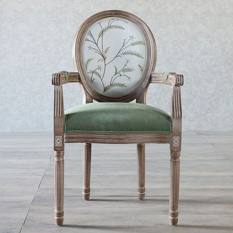 Fauteuil de salle à manger de Style campagnard, chaise latérale à dossier King Louis avec 4 pieds en bois pour un usage domestique