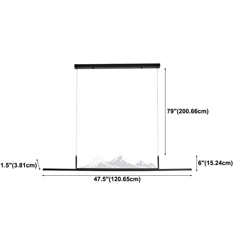 Moderne Anhängerbeleuchtung für Kücheninsel Linearinsel Anhänger Leuchtmetall 1 Licht
