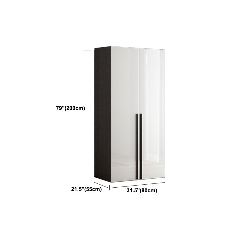 Modern Solid Wood Wardrobe for Home High Gloss White Cabinet