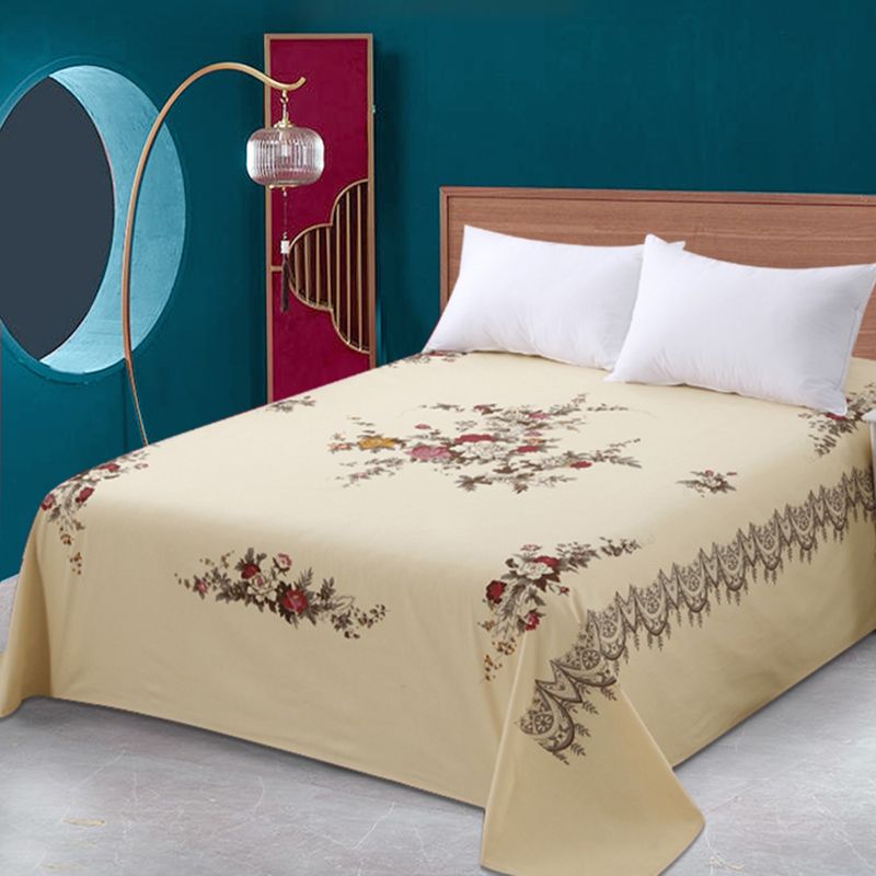 Sheet Set Cotton Floral Printed Super Soft Wrinkle Resistant Breathable Bed Sheet Set