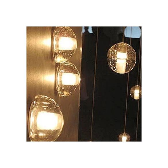 Hemisphere Wall Light Modern 1 Bulb Clear Bubble Crystal Wall Sconce in Warm/White Light for Hallway Living Room