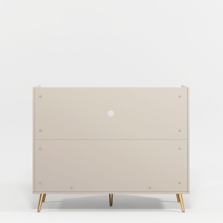 2-Drawer Engineered Wood Sideboard Glam Adjustable Shelving Credenza with Stone Countertop