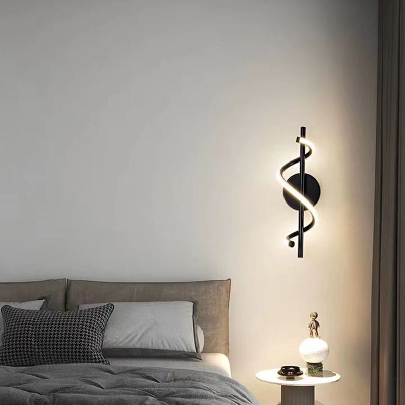 Linear Shape Wall Lamp Modern Style Acrylic 1 Light Sconce in White and Black
