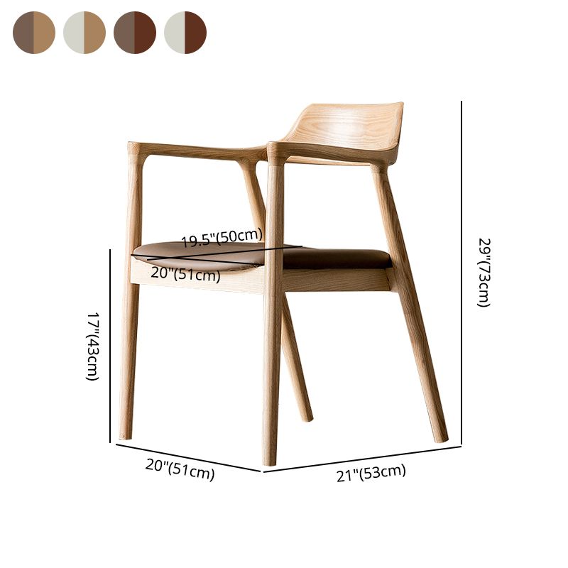 Silla de comedor de madera tradicional, sillas de comedor de cuero sintético para uso doméstico