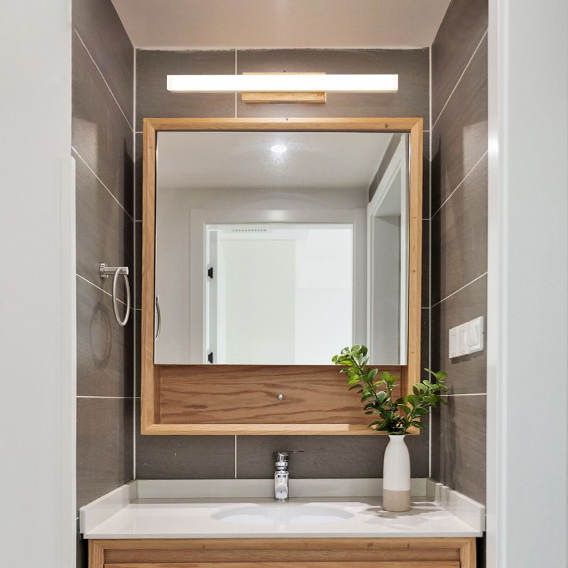 LED houten Noordse spiegel lichtwater en mistbestendige muurwandwandeling voor badkamer