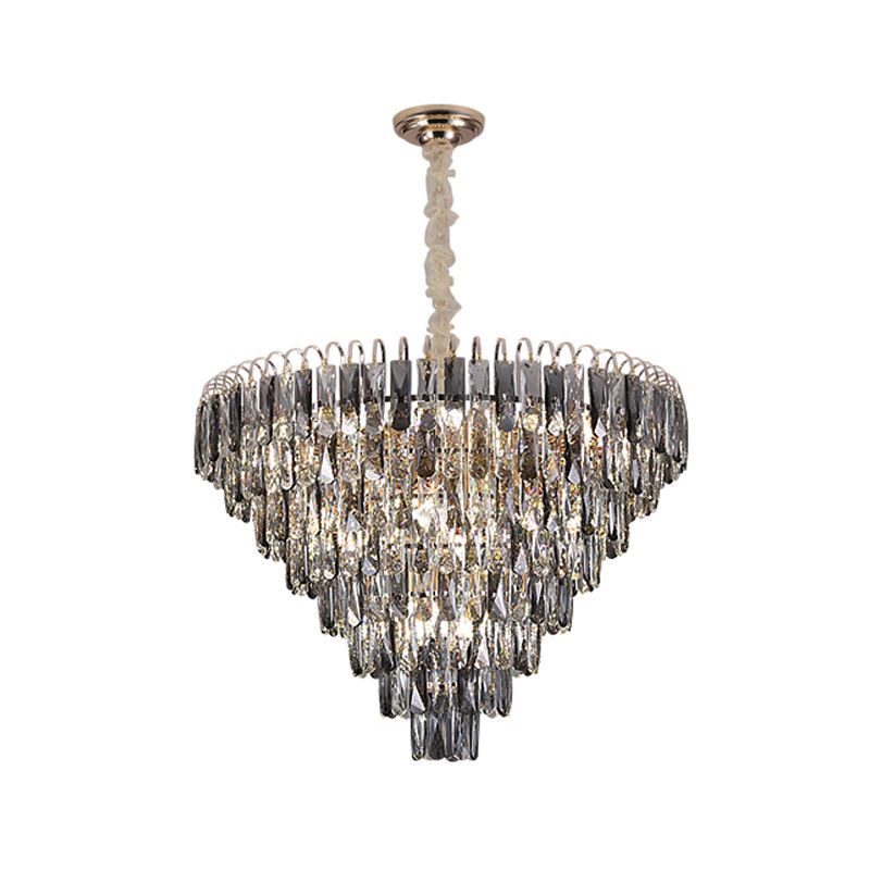Moderne Stil Geometrieform Anhänger Kronleuchter Kristall Kronleuchter Lichter in Grau