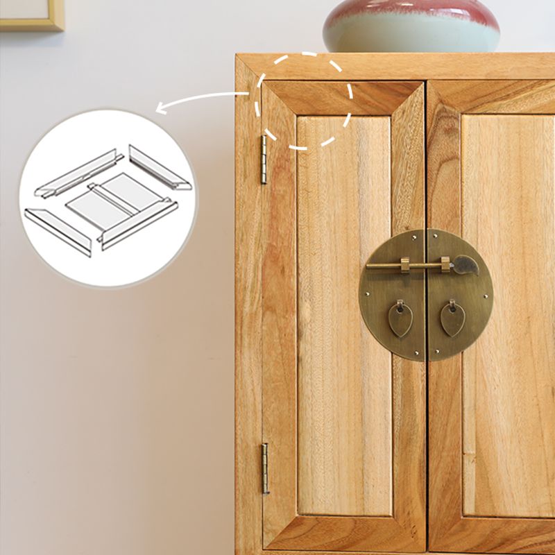 Contemporary Solid Wood Accent Chest Standard Ring Pulls Accent Cabinet