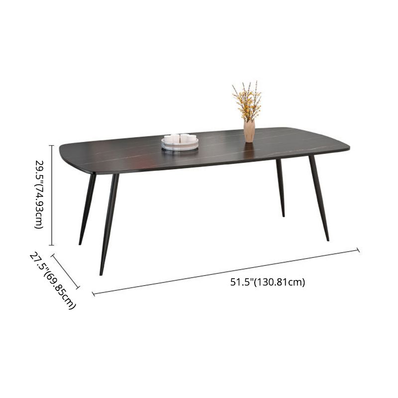 Modern Style Sintered Stone Dining Table with Standard Height Table and 4 Legs Base for Home Use